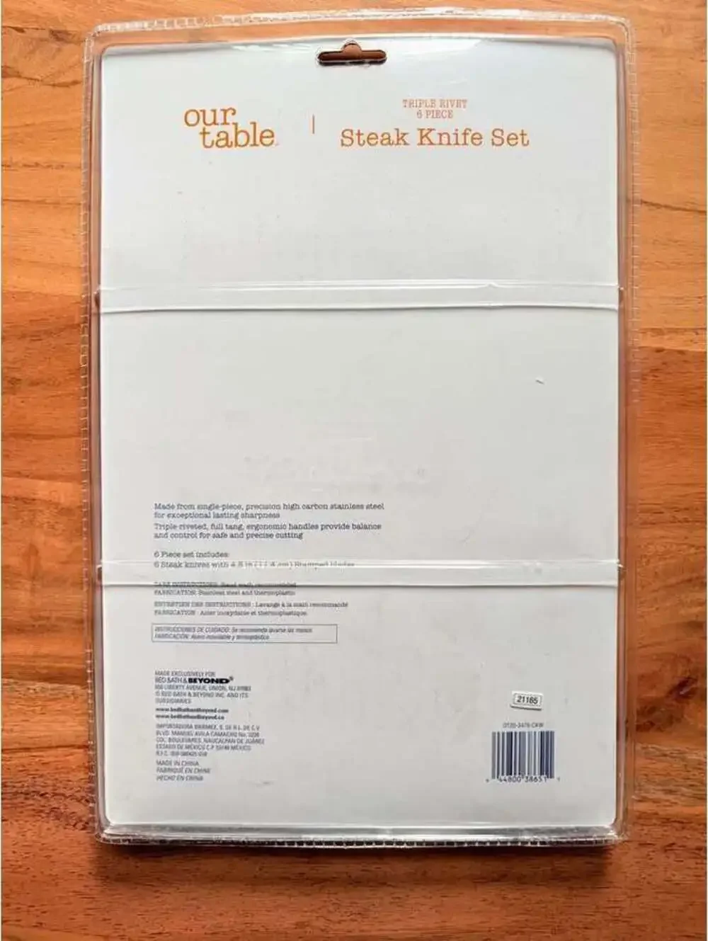 Our Table Triple Rivet 6 Piece Steak Knife Set